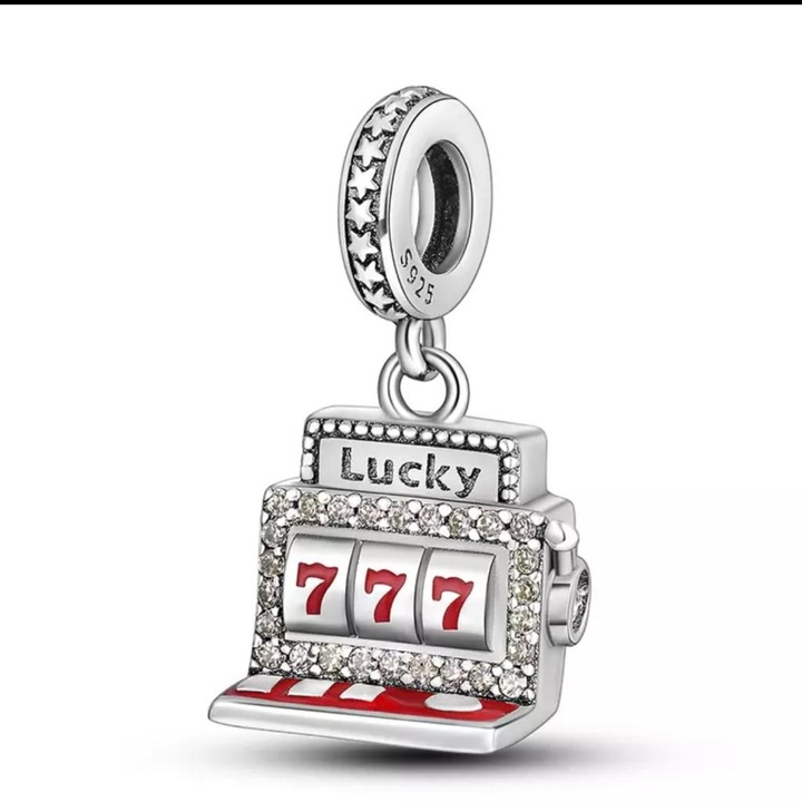 925 Ezüst medál, Charm, kompatibilis a Pandorával - lucky
