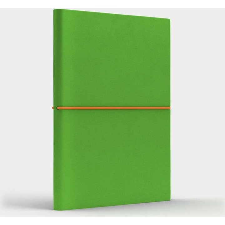 Caiet de notite Like U B6, 192 pagini, linie 7 mm, coperta moale, culoare verde deschis/portocaliu