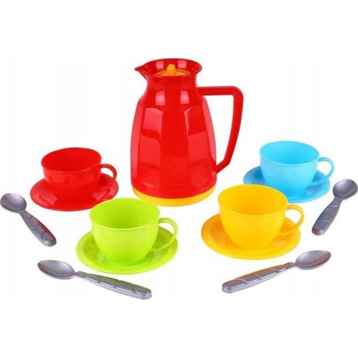 Set de ceai cu cescute, farfurioare, lingurite si ceainic Technok Multicolor