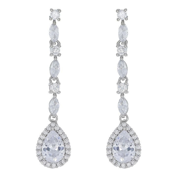 Cercei Fashion Lungi cu Zirconii 5 cm