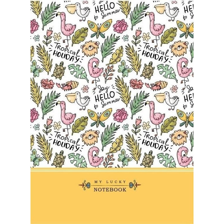 Fresh dekoratív füzet, 145x197mm, 64 oldal, kockás, trópusi