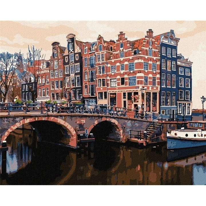 Set pictura pe numere, Charming Amsterdam, 40x50cm