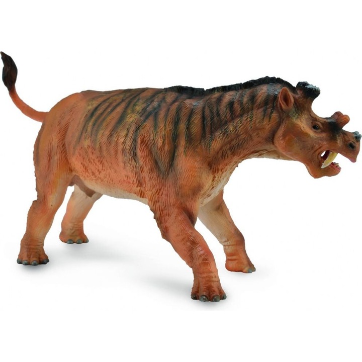 Dinoszaurusz figura Collecta, Uintatherium, műanyag, fekete/barna