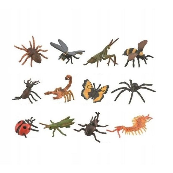 Комплект от 12 мини фигурки Collecta, Насекоми, Многоцветни