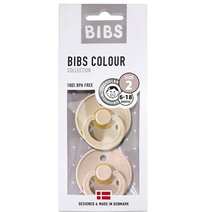 2 db cumi készlet, előke, polipropilén/gumi, 45 mm, bézs