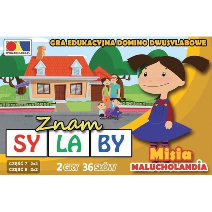 Dominó játék, Komlogo, 6 év+, lengyel nyelvű, Többszínű