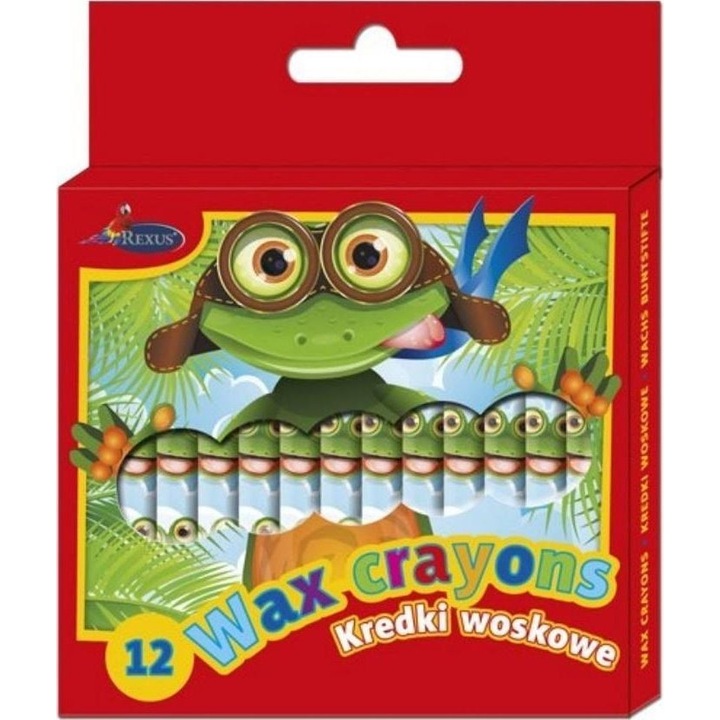 Set 12 creioane cerate, Rexus, Multicolor