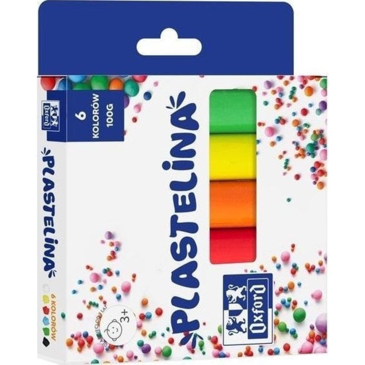 Пластилин, Oxford, 6 цвята, 100 гр