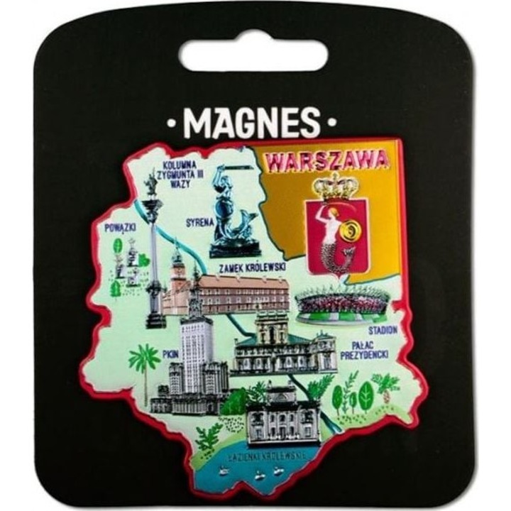 Magnet de frigider cu Varsovia, Pan Dragon, Multicolor