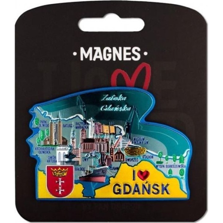 Magnet decorativ cu atractii turistice, Pan Dragon, Multicolor