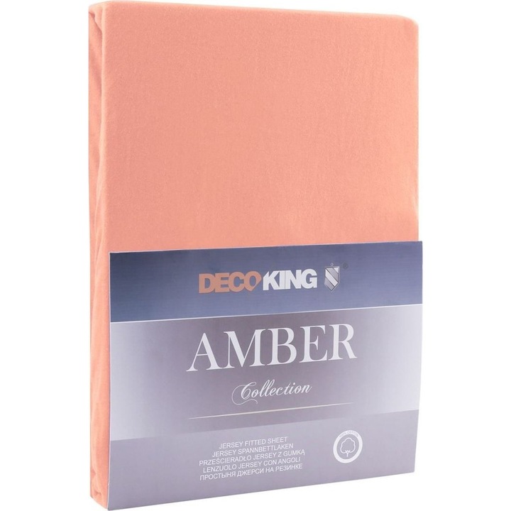 Чаршаф за легло, DecoKing, Памук, 160x200 см, Розов