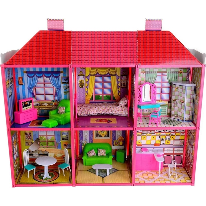 Casa de papusi Funfit My Lovely Villa, Plastic, Multicolor