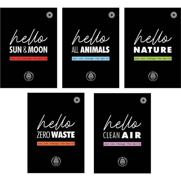 5 db-os füzetkészlet, Ziemia Obiecana, A5, 80K, rácsos, többszínű