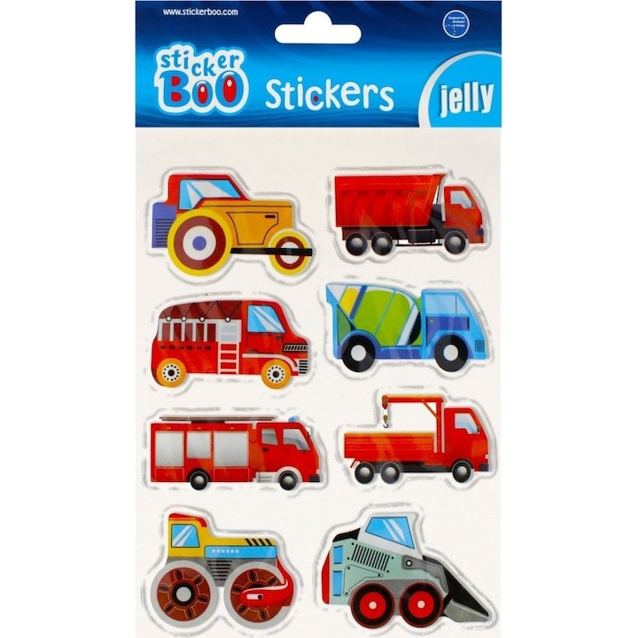 Set 8 stickere decorative, Sticker Boo, Model vehicule, Multicolor