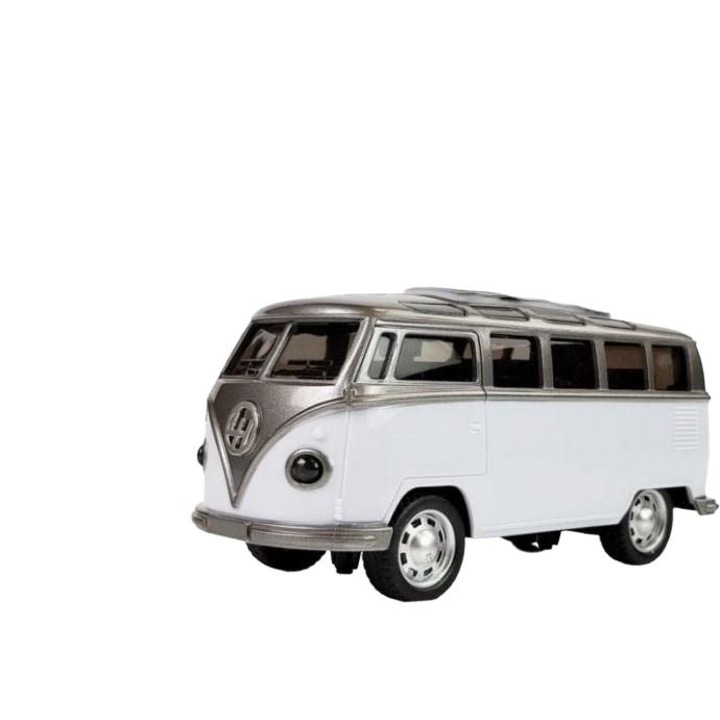 Автобус, LeanToys, Светлини/Звук, Пластмаса/Гума, 15x6,5x7,5 см, Бяло/Сиво