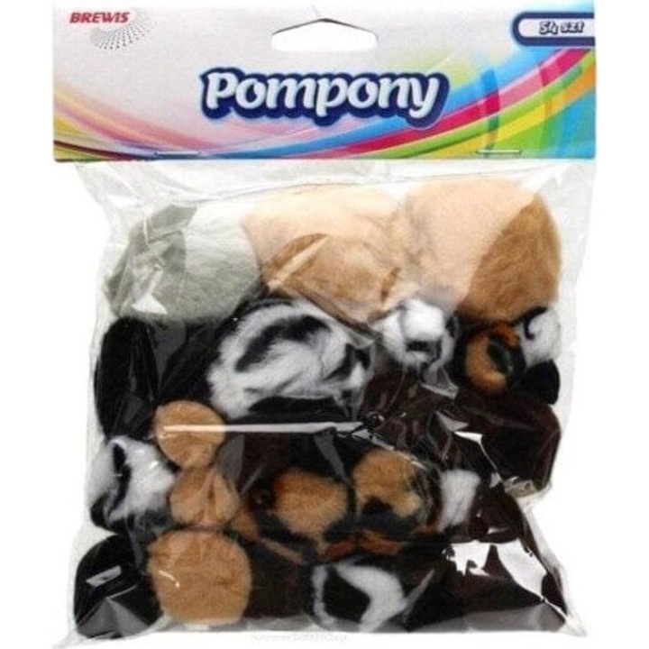 Set 54 pompoane, Titan, Multicolor