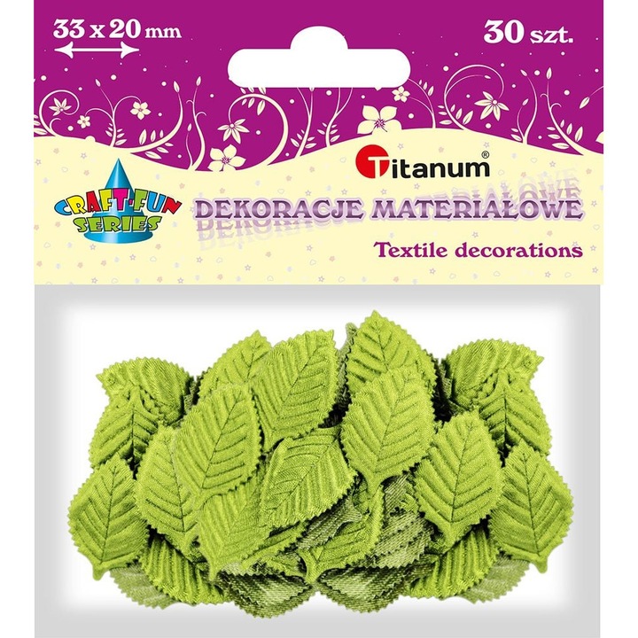 Set 30 accesorii decorative, Titanum, 3,3x2cm, Verde