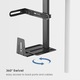 Suport unitate PC StableDesk, Reglabil, Prindere de perete/Sub blat birou, Pana la 30 kg, Latime unitate 155-235 mm - Negru