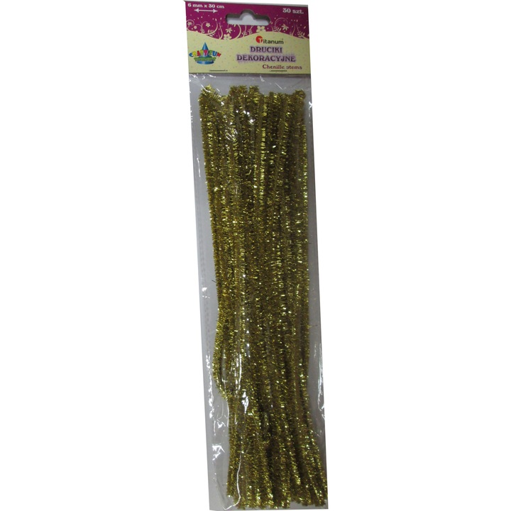 Fémezett szálak, Titán, 0,6x30cm, 30db, Arany