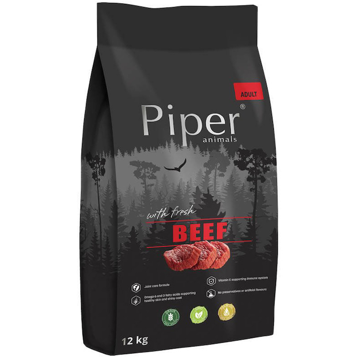 Hrana uscata pentru caini Piper, Vita, 12 Kg