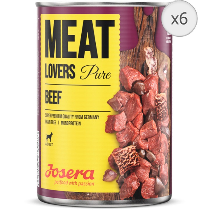 Мокра храна за кучета Josera, Говеждо, 6 х 800 гр