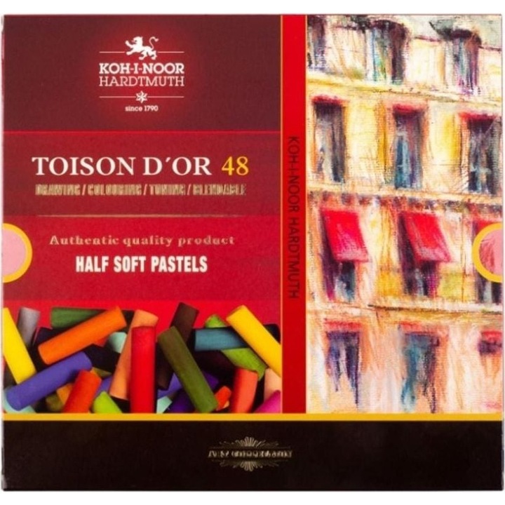 Комплект от 48 пастели, Koh I Noor, Toison D'or, Multicolor