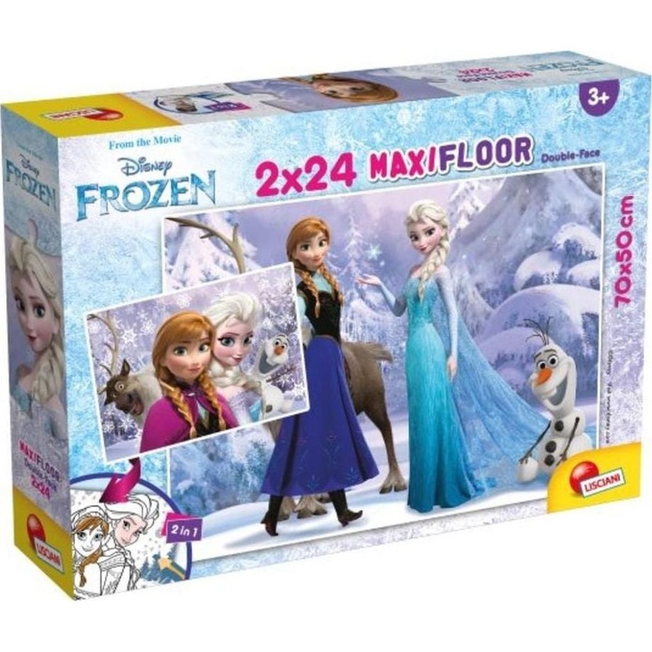 Пъзел, Lisciani, Supermaxi, 2x24, Frozen, Многоцветен