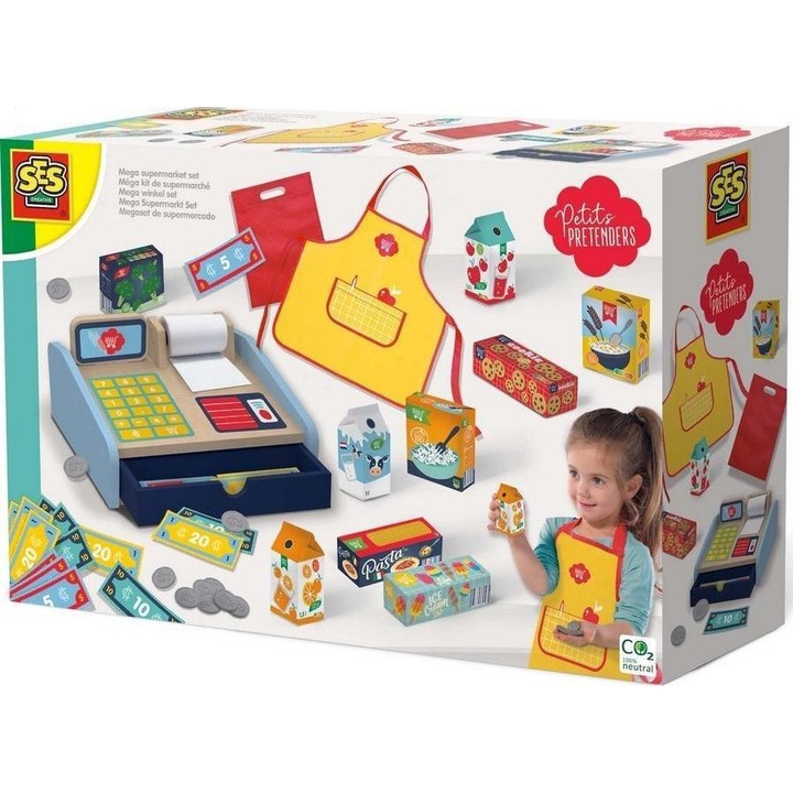 Игрален комплект Mega supermarket, SES, Wood