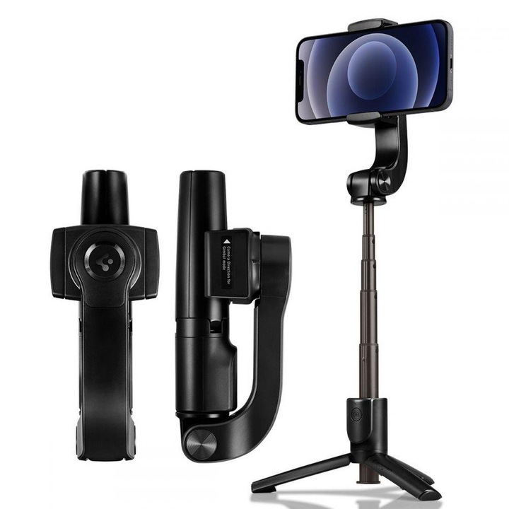 Selfie Stick Gimbal Stabil Bluetooth, 54cm, Tripod Mount and Gimbal Stabilizer, C1889, Black