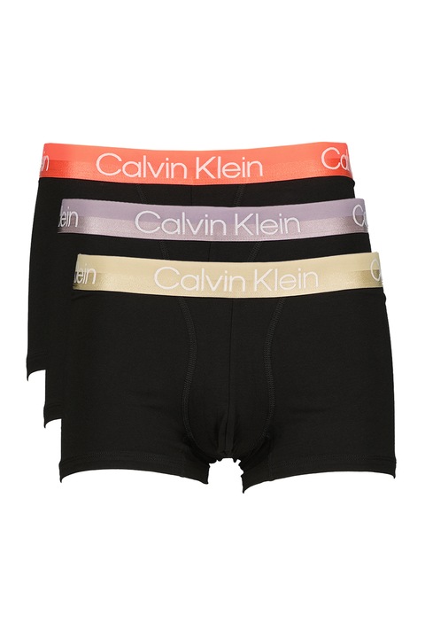Комплект 3 мъжки боксерки с лого CALVIN KLEIN, Черен/Розов/Люляк, S