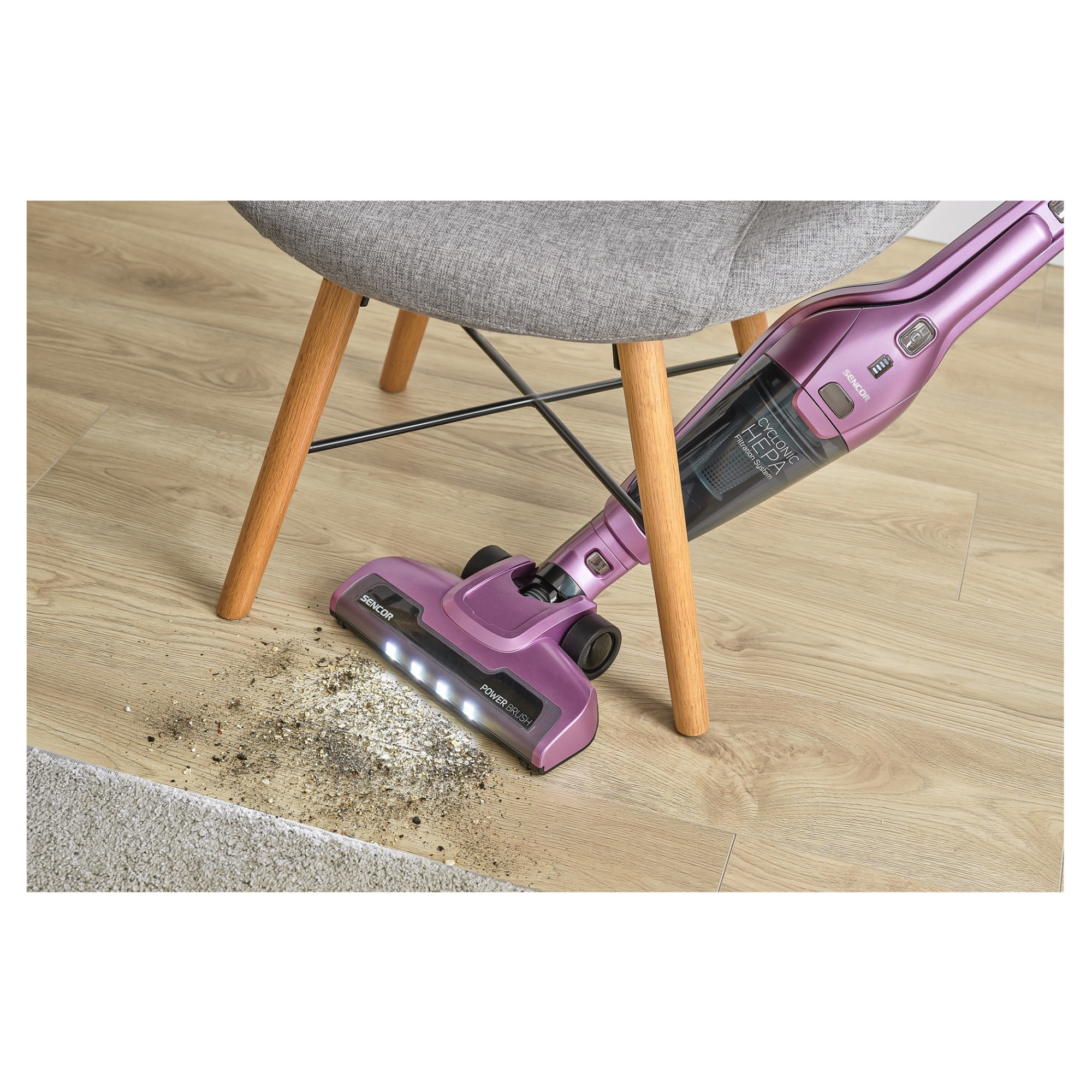 Aspirator de mana, Sencor, SVC 0603VT, 3 in 1, 2000 mAh, Mov