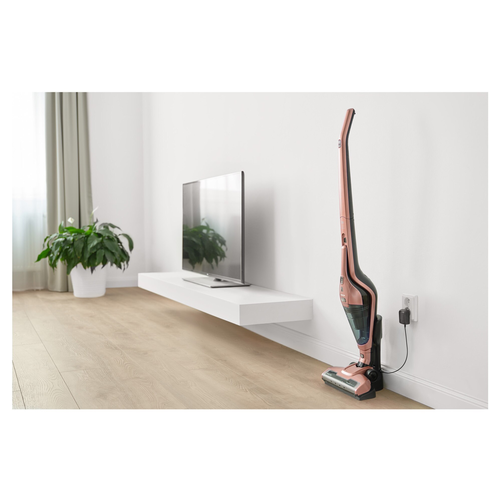 Aspirator fara fir, Sencor, SVC 0605RS, 3 in 1, Perie rotativa motorizata, Capacitate 2000 mAh, Roz