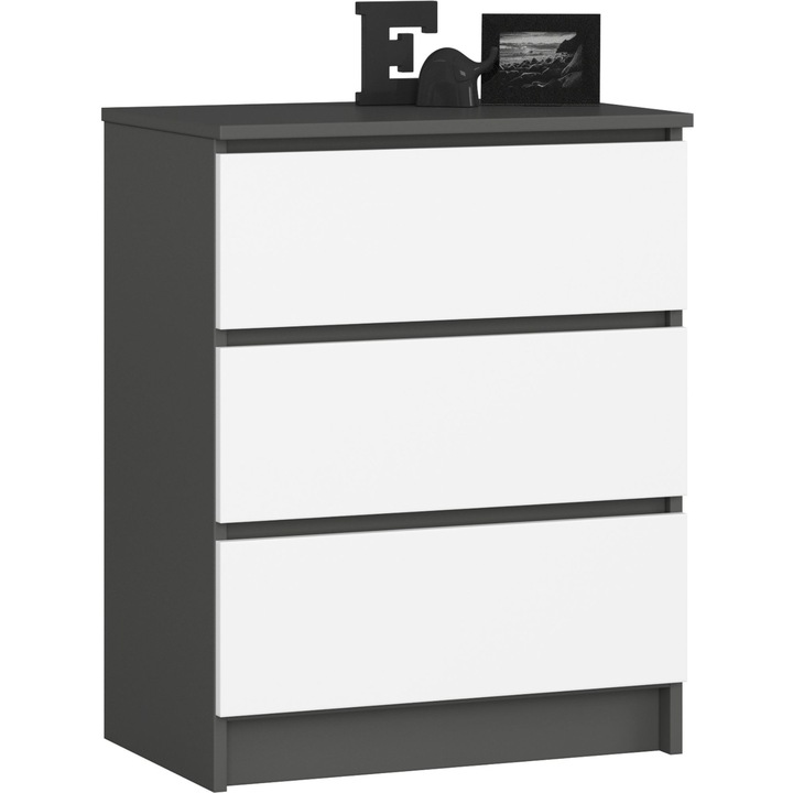 Скрин, Akord Furniture Factory, ПДЧ, 60.4x40x77см, сив/бял