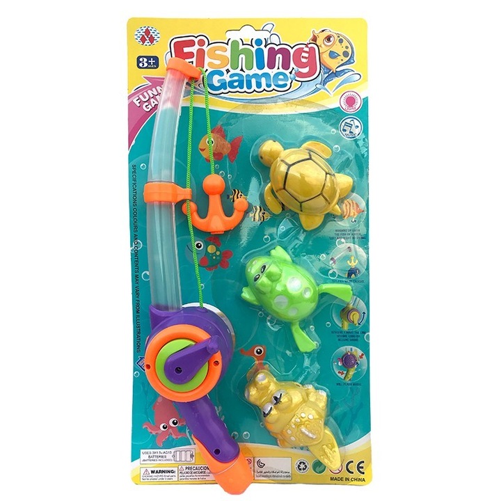 Műanyag horgászkészlet, 19x37cm, Multicolor, M1