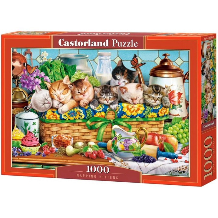 Пъзел Castorland - Napping kittens, 1000 части