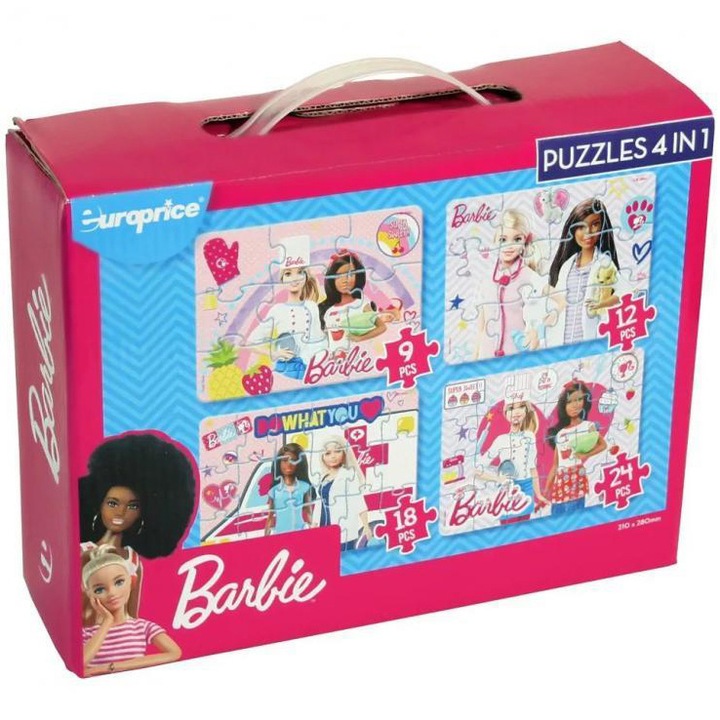 Set 4 puzzle Europrice - Barbie, 9/12/18/24 piese