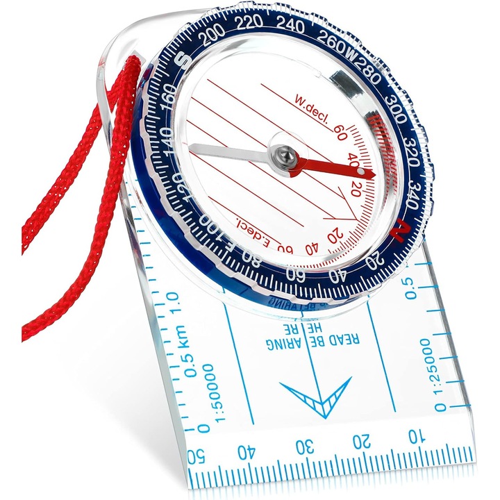 Navigációs iránytű, Jormftte, kompakt, akril, kék, 7x5.1cm