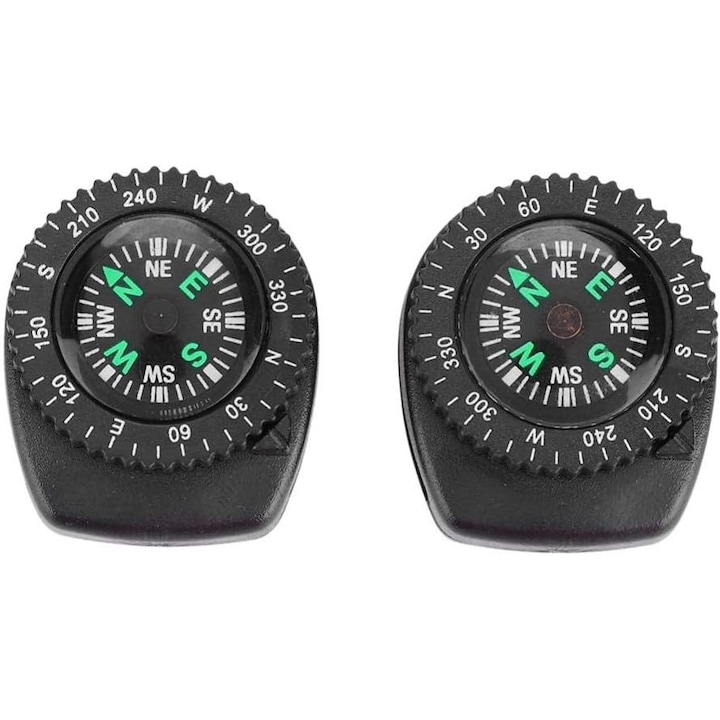 2 db csuklós iránytű készlet, Jormftte, kivehető, műanyag, fekete, 3,2x2,6 cm