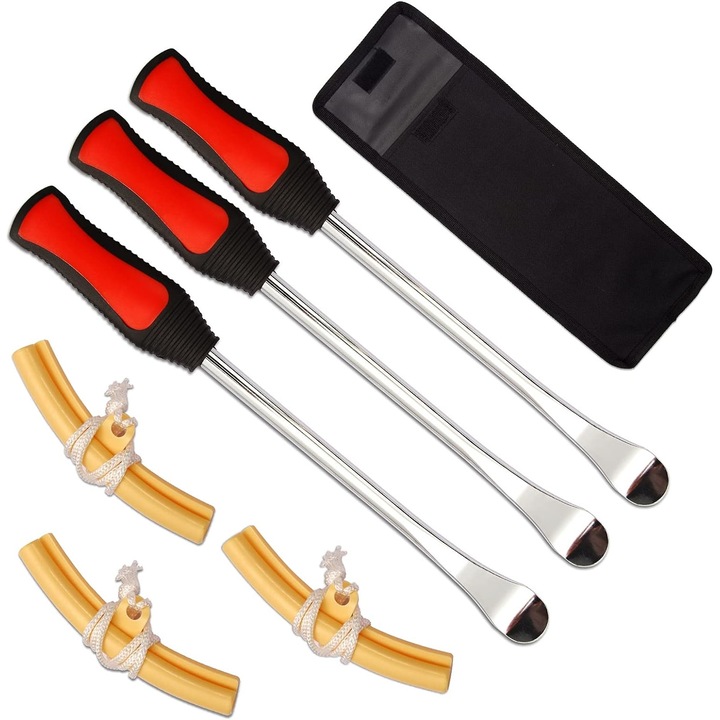 Комплект инструменти, QttvbTna, 3 лоста за гуми + 3 протектора за джанти, многоцветни