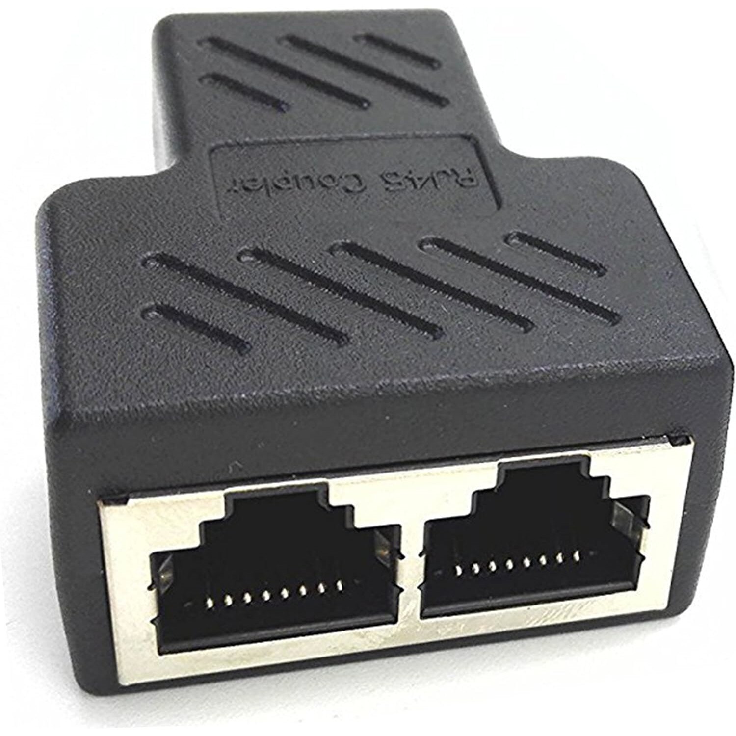 Adaptor splitter RJ45 Jormftte, 1 femeie la 2 femele, plastic, negru ...