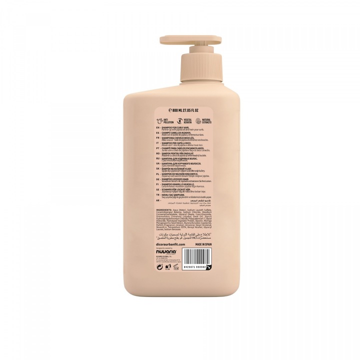 Sampon göndör hajra, Dicora Urban Fit, 800ml