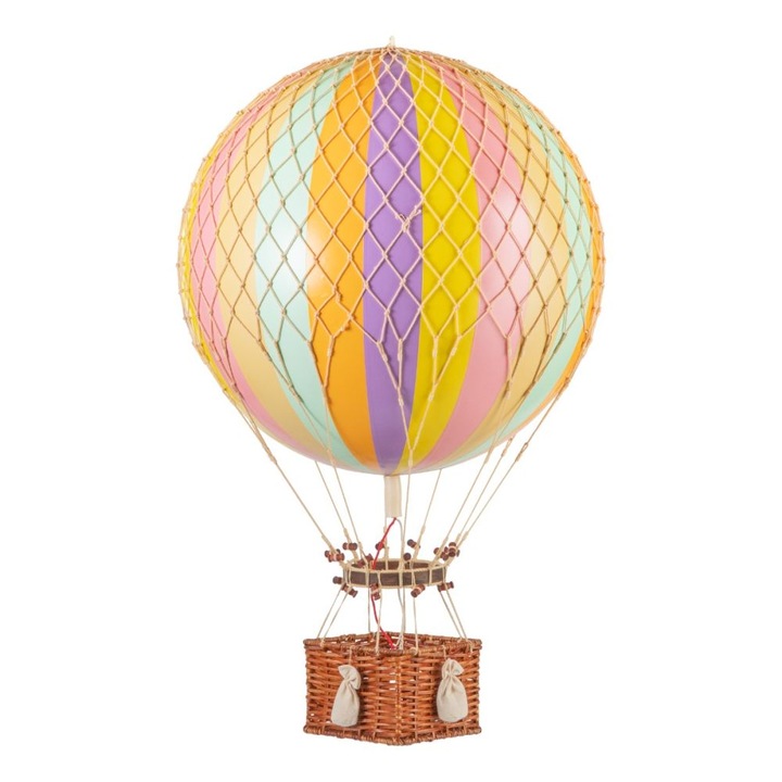 Decoratiune Balon cu aer cald, Authentic Models, Travel Lights, Jules Verne, Rainbow Pastel, 42x42x70 cm