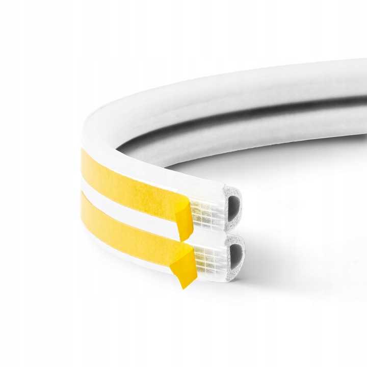 Самозалепващ се уплътнител за врата/прозорец, Dqpp, Гума, 12 х 10 мм, 5 м, Бял