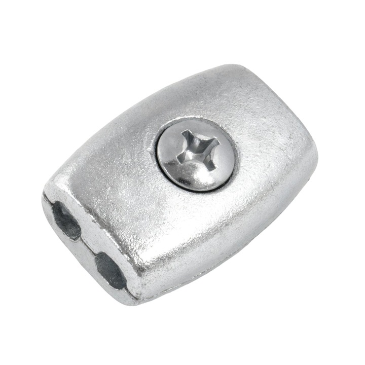 Set 5 cleme pentru funie, Dqpp, aluminiu, 28 x 12.5 x 3 mm, argintiu