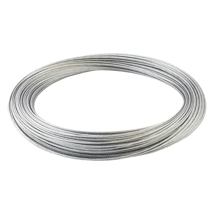 Horgonykábel, DQPP, horganyzott acél, 3,72 kN, 2 mm x 5 m, ezüst
