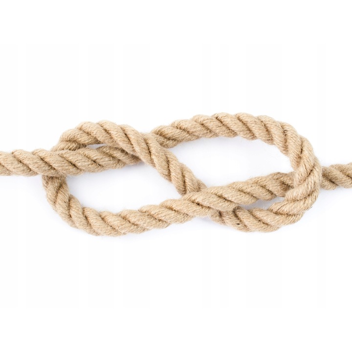 Franghie iuta naturala DQ-PP diametru 18 mm lungime 25 m – sfoara decorativa pentru gradinarit, DIY, macrame, hobby creativ, ambalare cadouri si proiecte decorative – pentru macrame si decoratiuni