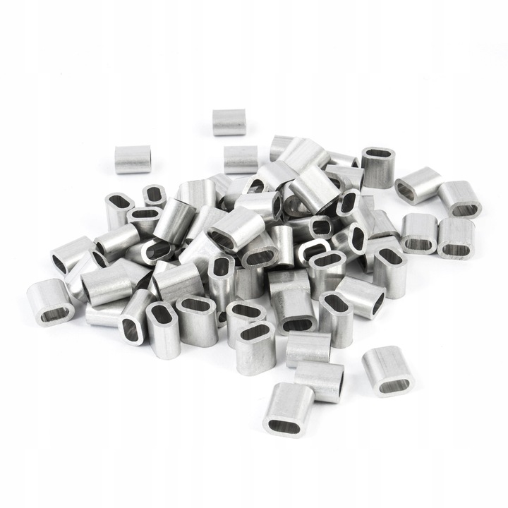 Set 200 cleme pentru franghie, Dqpp, Aluminiu, 8 mm, Argintiu