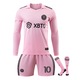 Комплект футболна фланелка с дълъг ръкав на Miami Messi, розово, Розово