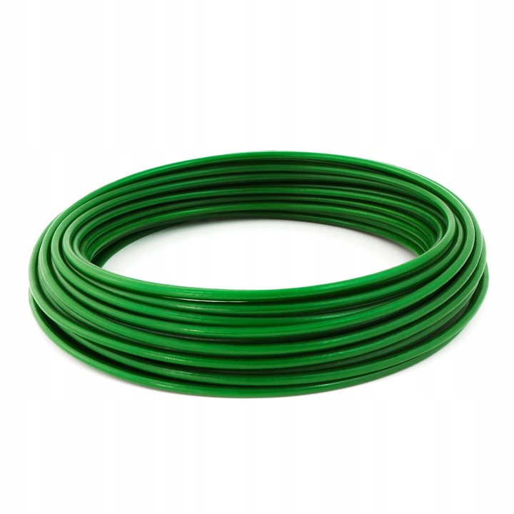 Funie, DQPP, otel PVC, 5/8mm, 6x7, Verde, 1m