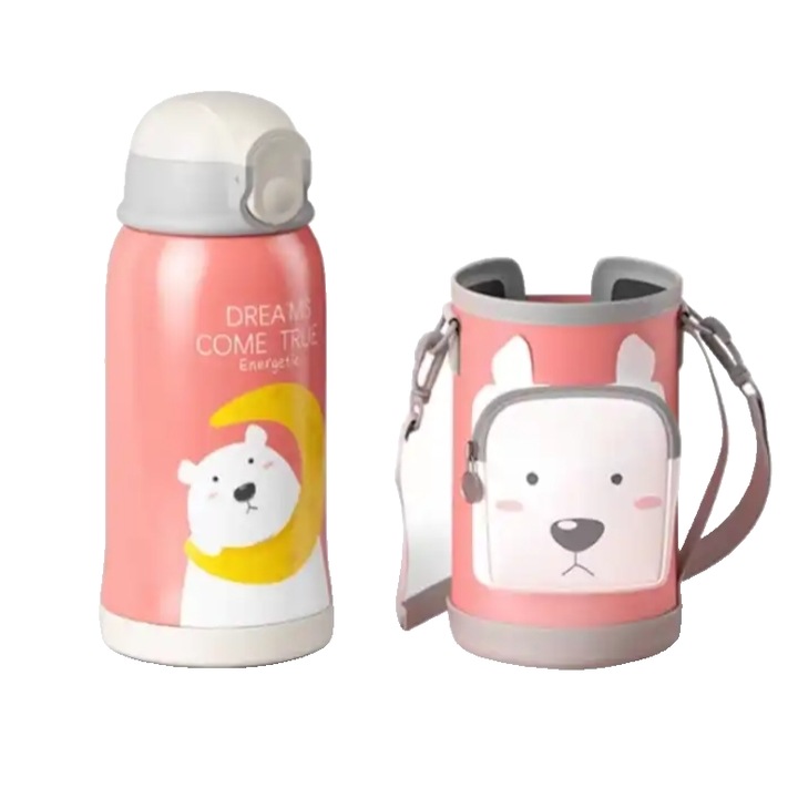 Set sticle apa, ZYuuan, Inox, 550ml, Roz